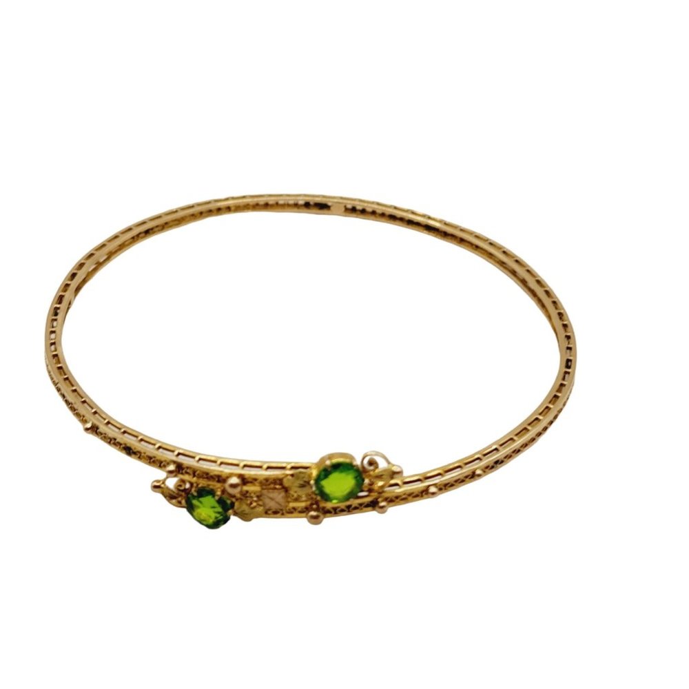 Antique 10kt Gold Filigree Etruscan Bangle Bracelet (A698)